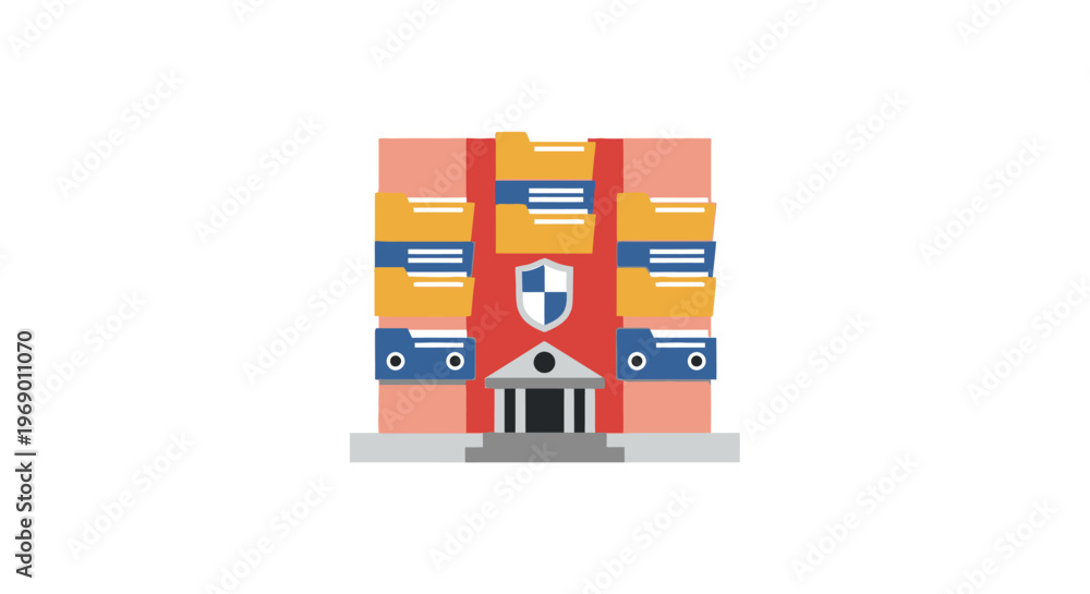 Fototapeta premium Illustration of a bank building.