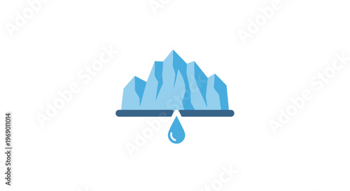 Iceberg with single drop falling.