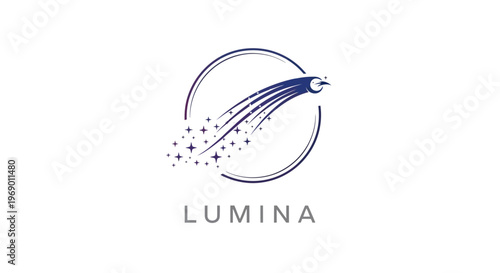 Lumina logo with comet and circle.
