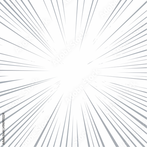 Abstract radial lines creating a sense of motion and energy, emanating from a central point on a white background