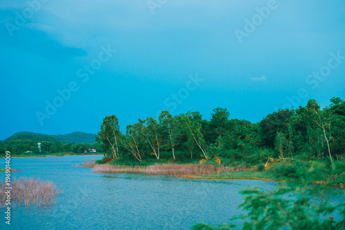 Netravati River See the romantic and peaceful sunset in Ratchaburi ,Thailand