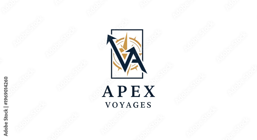 Fototapeta premium Apex Voyages travel company logo.