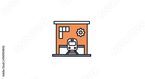 Industrial garage with a car.