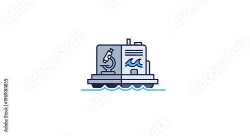 Industrial Machine on Water Vessel.