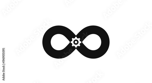 Infinity symbol with gear inside.