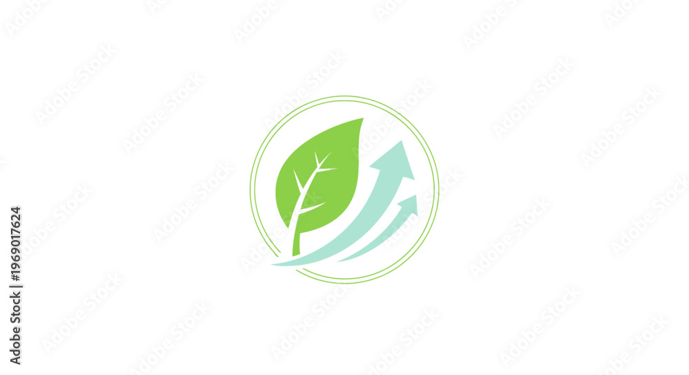Obraz premium Green leaf eco friendly symbol logo.