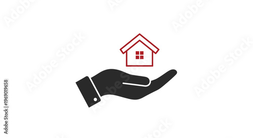 Hand holding a small house.