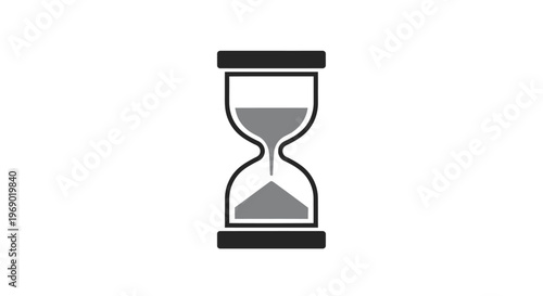 Hourglass timer with sand flowing.