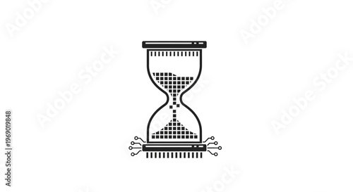Hourglass with sand timer symbol.