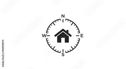 House Icon on Compass Navigation.