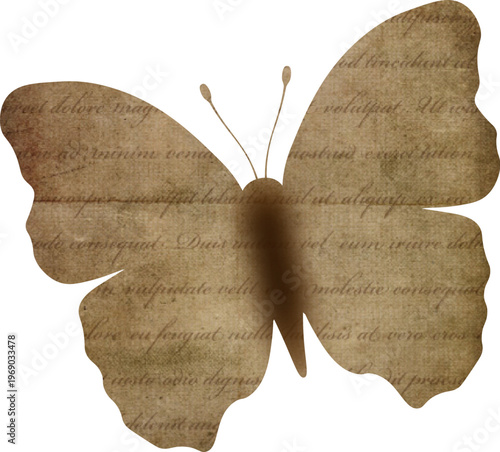 Butterfly Cutout Vintage Paper Silhouette