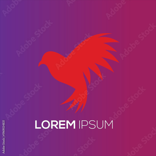 Bird Colorful logo gradient vector