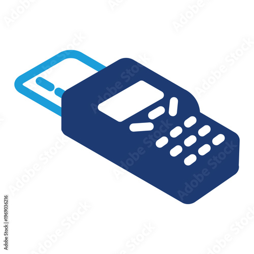 credit card inserted on edc colored icon vector design good for web or mobile app