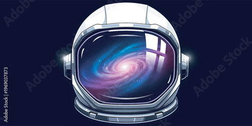 Astronaut Helmet Vector with Futuristic Reflective Visor