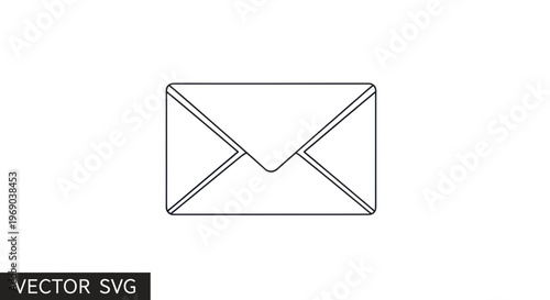Simple Envelope Icon Vector Graphic. Clean Outline Design.