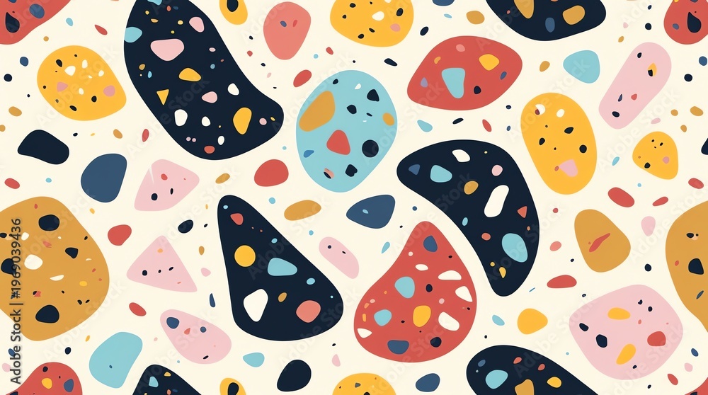 Fototapeta premium Abstract Terrazzo Pattern with Colorful Shapes.