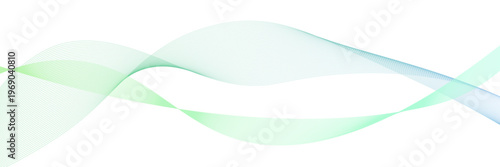 波のような青と緑色のウェーブラインのベクター背景画像	