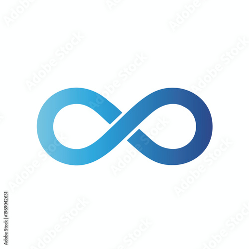 A blue gradient infinity symbol on a white background