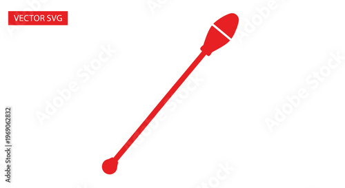 Rhythmic Gymnastics Club, Red Sport Equipment Silhouette, Isolated on White