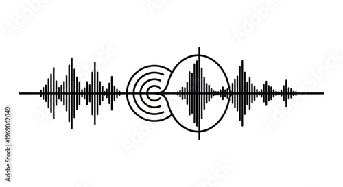 Sound Waveform and Abstract Audio Signal - Digital Music Technology