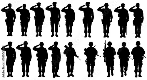 Soldier Silhouettes: Military Service, Duty, and Uniformed Figures in Formation