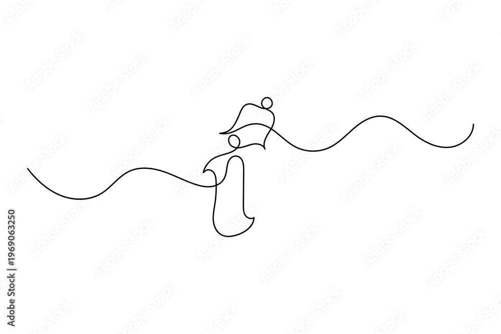 Obraz premium Information symbol simple line drawing for digital interface notification