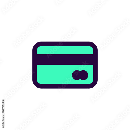 A vibrant digital illustration of a credit card, featuring a sleek design with contrasting colors and rounded edges.