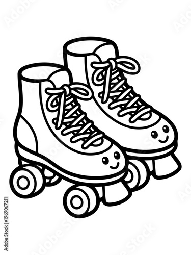Roller Skates Fun: An illustrated pair of roller skates with a cheerful design, ready for some fun and exciting activities.