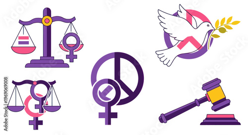 Feminism Symbols: Equality, Peace, Justice, and Women's Rights Icons