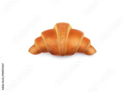 Croissant bread 3d illustration realistic bakery food pastry isolated on transparent background fresh golden flaky breakfast product for menu design and culinary advertising visuals