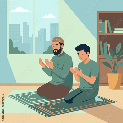A convert  learning to pray with a mentor