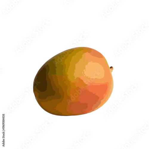 A ripe orange with a glossy texture and vibrant color resting on a plain background isolated on white background, Vector