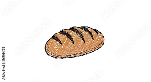 A drawing of a loaf of bread.