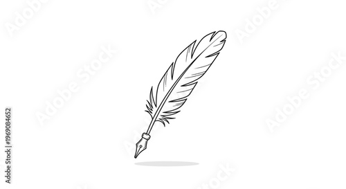 A quill pen with feather illustration.