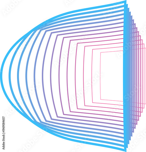 Square gradient blue and pink frame, banner, brand, logo or symbol