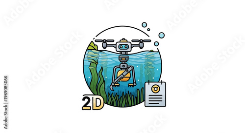 Underwater drone operator exploring ocean.