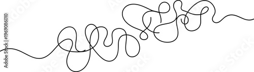 Black line with wavy curls shape.