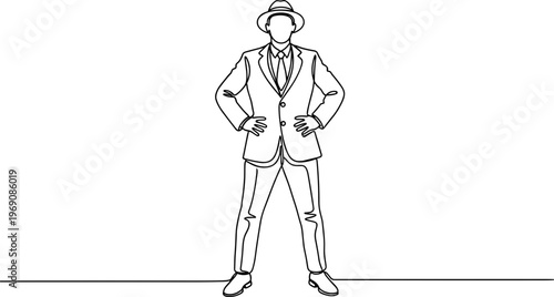Confident Businessman in a Suit Standing.