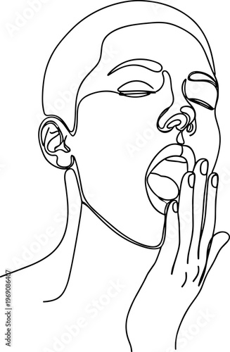 Woman applying facial cream on face.