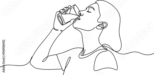 Woman Drinking from a Glass 1.