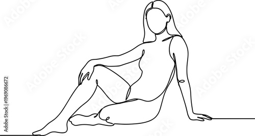 Woman sitting in a pose.