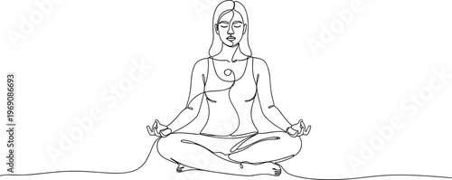 Woman Sitting in Yoga Pose.
