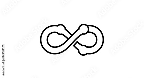 Infinity symbol with bone shaped ends.