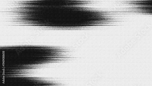 Slika na platnu Black and white monochrome texture with the effect of intense fine horizontal lines, resembling TV signal interference, glitch, static, the impression of movement or video distortion