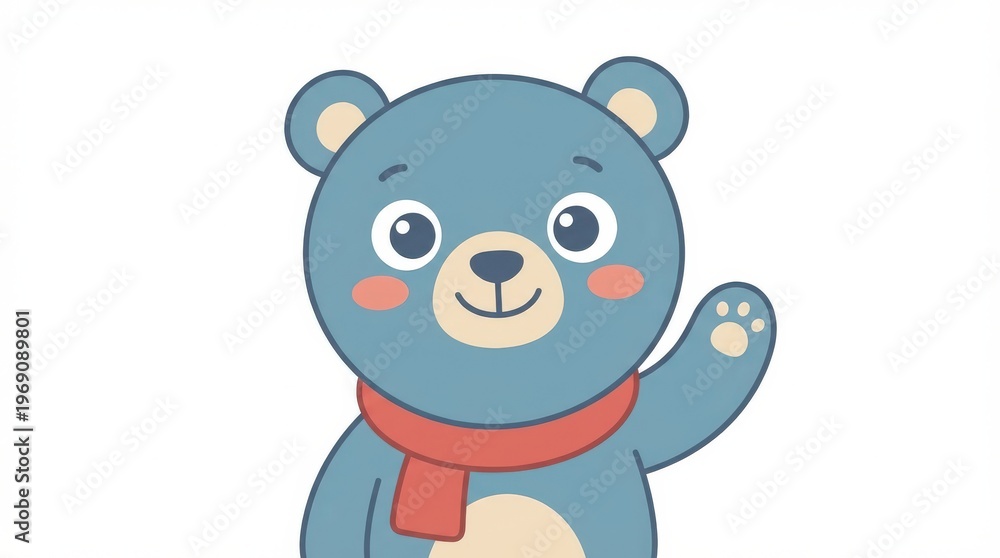 Fototapeta premium Cute blue bear cartoon character.
