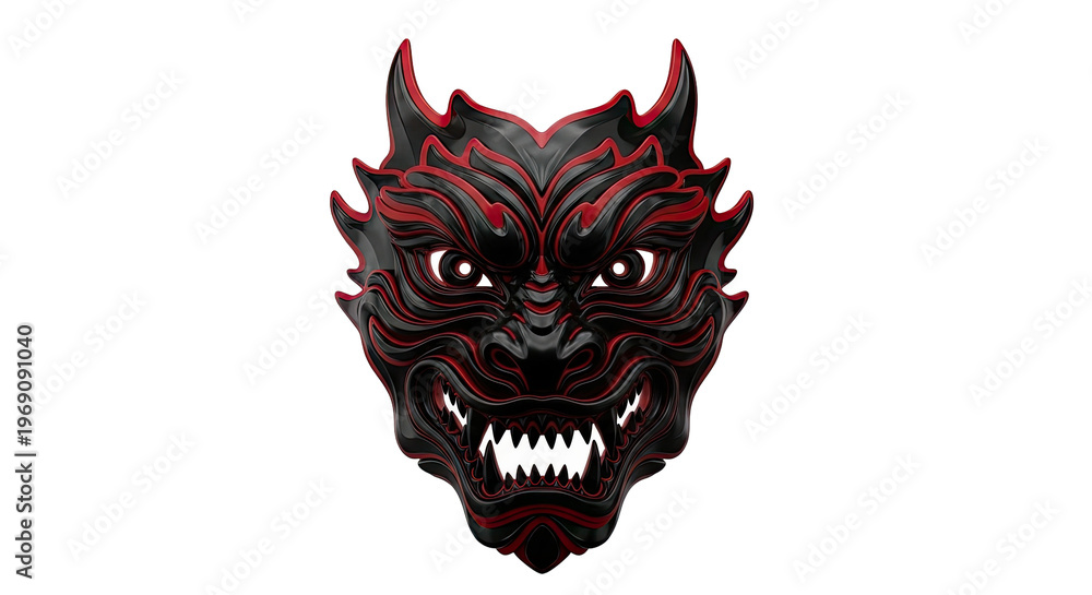 Obraz premium Black and Red Oni Mask