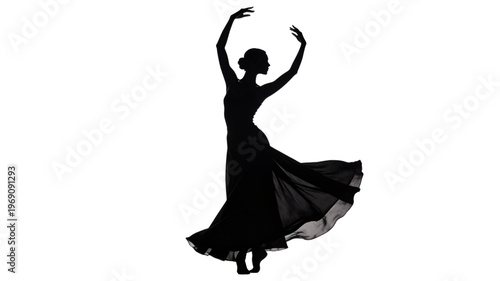 Elegant Dancing Woman Silhouette
