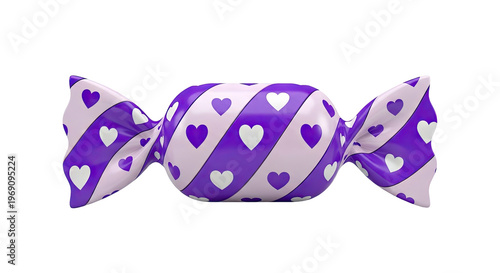 Purple and Pink Heart-Patterned Candy