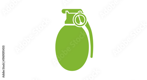 Green grenade explosive device object.
