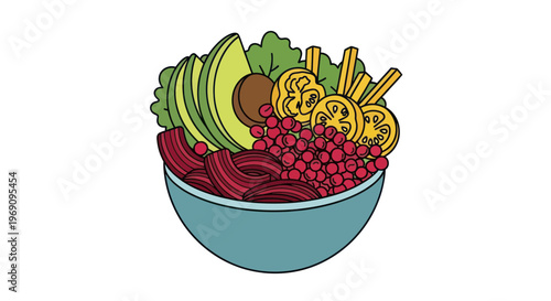 Fresh Fruit and Nuts in Bowl.